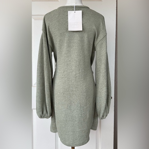 Sabo Brand Women’s Shari Knit Dress Sage Tie Front‎ Size Small - Picture 3 of 10